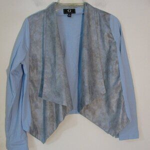 G by Giuliana Blue Snakeskin Shrug Medium Jacket Vest